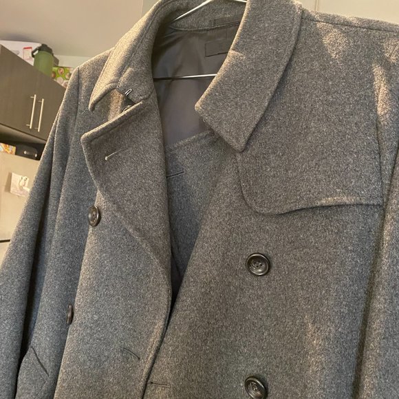 Uniqlo Grey Wool Trench Coat - Picture 2 of 8